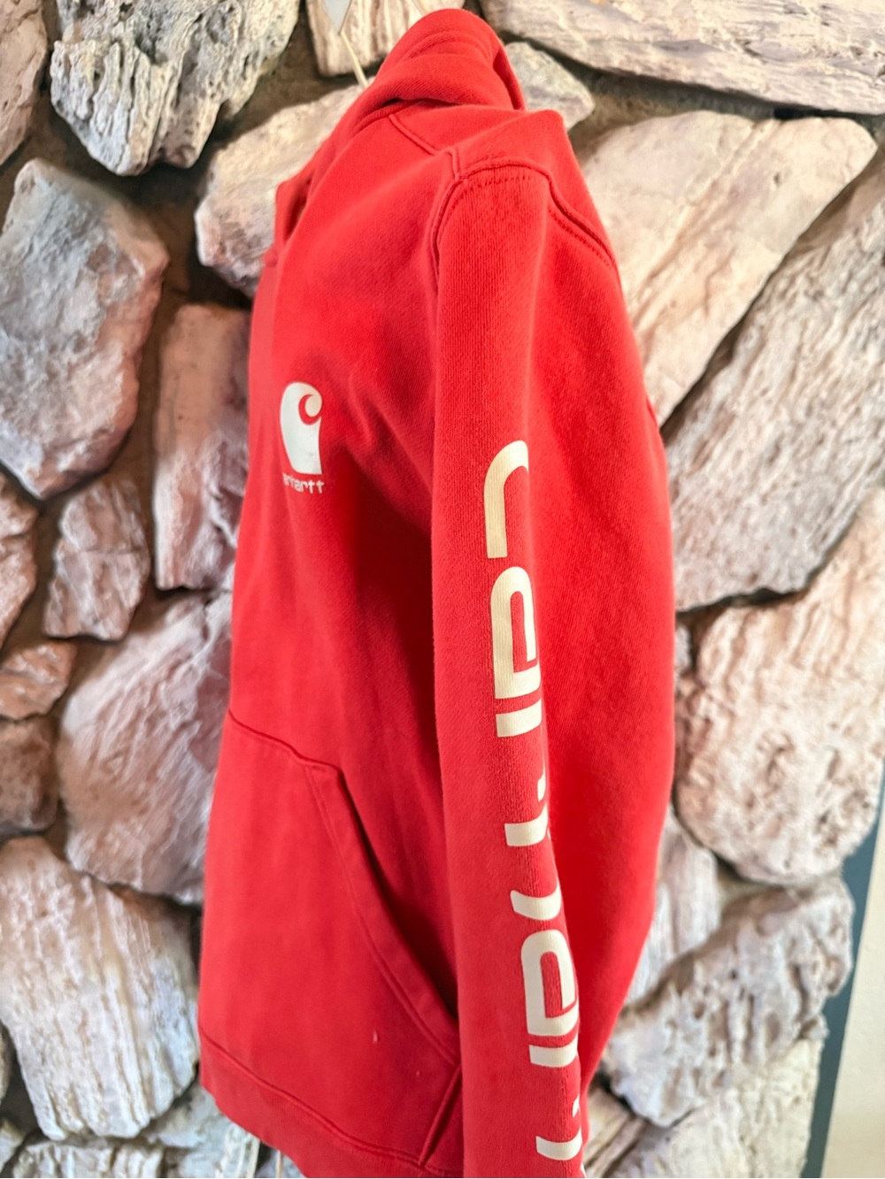 Carhartt Red Pullover Hoodie with Small Logo - Picture 2 of 3